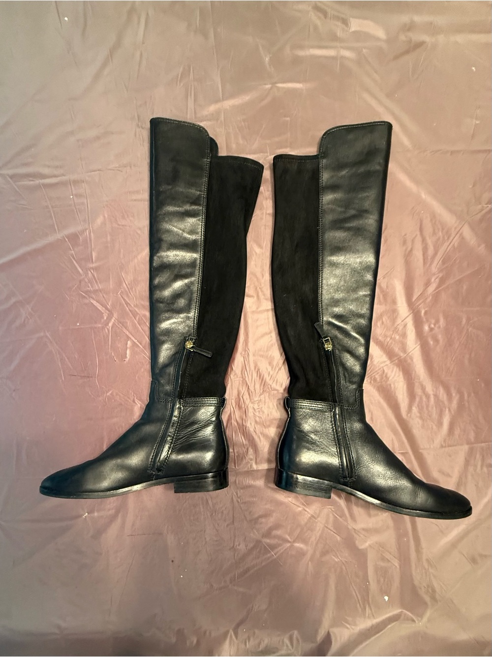 Tory Burch Wyatt Black Leather Over-the-Knee Riding Boots Size 7 MSRP $595 - Picture 4 of 11